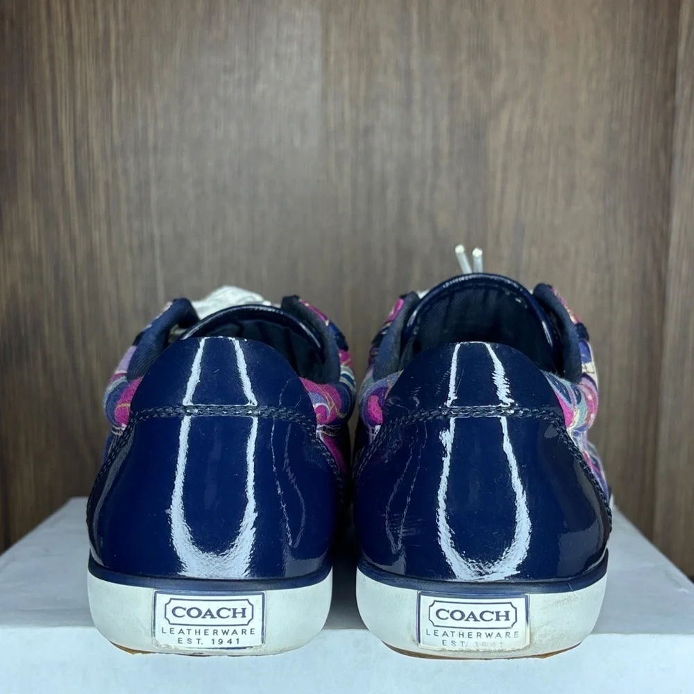 Coach Women’s Size 9B Multicolor Graphic Print Lace Up Sneakers Low Top Shoes
